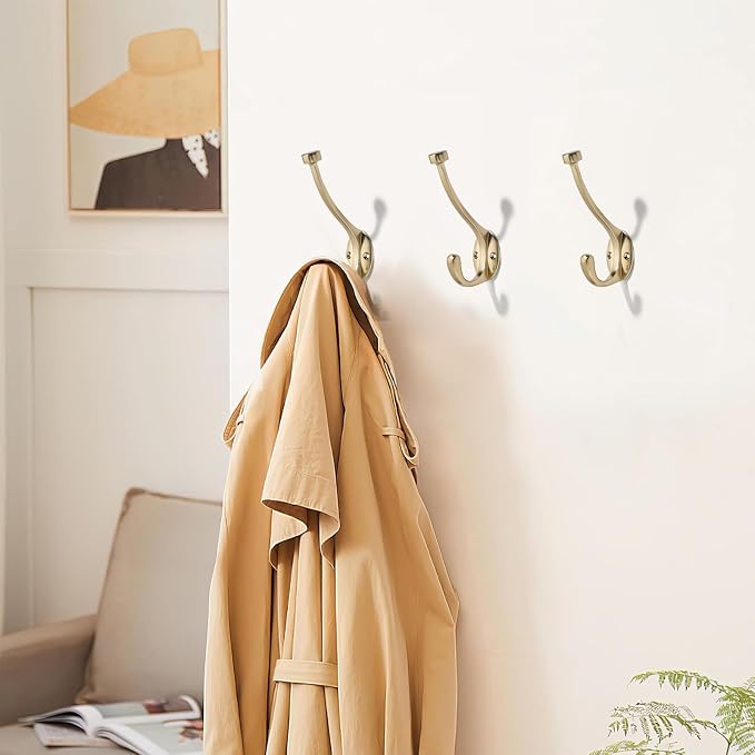 The 5 Pack 5-1/2 inch Champagne Bronze Coat Hook zinc Alloy mudroom Hooks is - Image 3