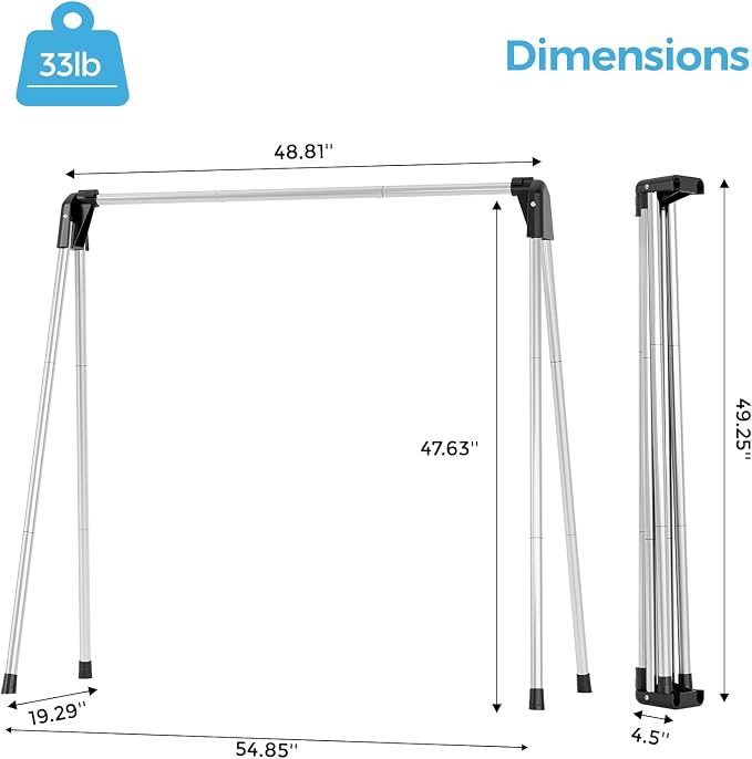 Clothes Drying Rack Foldable, Portable Clothes Airer, Folds Flat to Storage - Image 4