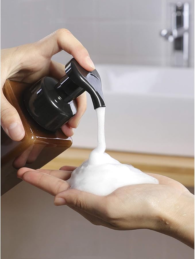 Foaming Soap Dispenser, 22oz Plastic Refillable Pump Bottle, 2 Pack, Amber | - Image 2