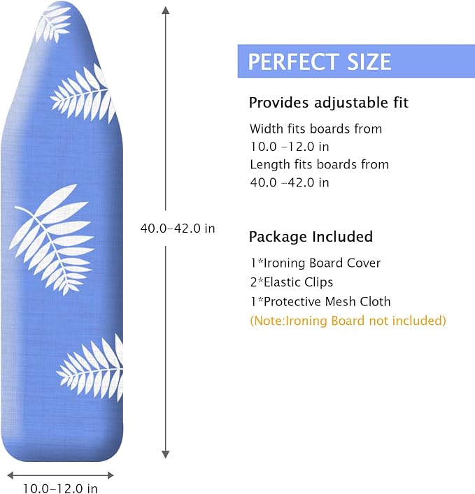 SheeChung Ironing Board Cover and Pad 13"x43", Scorch and Stain Resistant - Image 2