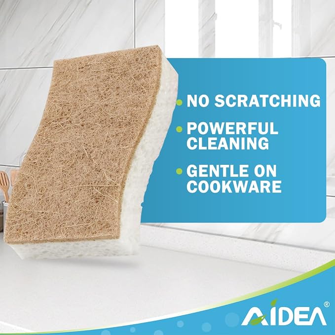 AIDEA Sponges Kitchen, Non Scratch Dish Sponges | Natural Sponge - Image 6