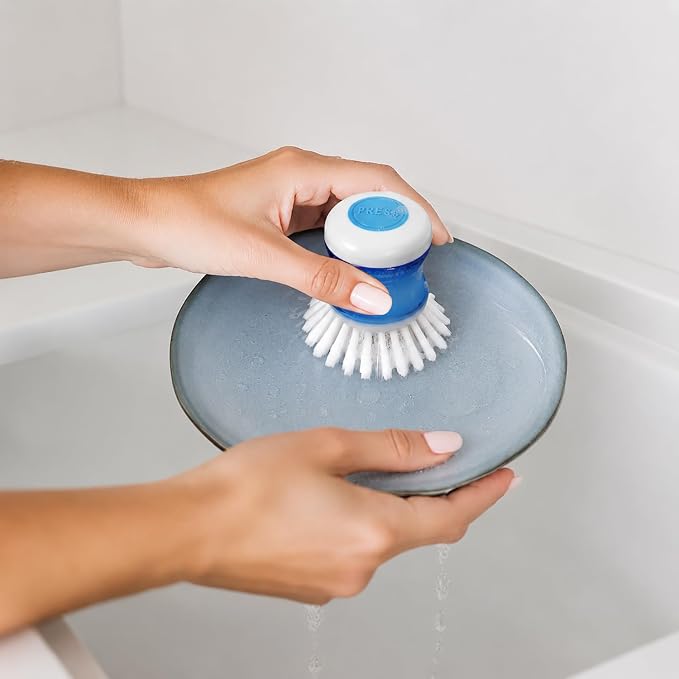 Dish Brush with Soap Dispenser for Pots, Pans & Sink Cleaning, Soft Bristles - Image 5