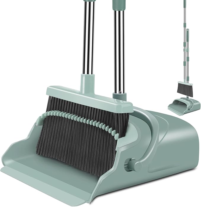 Upgrade Broom and Dustpan Set, Large Size and by Kelamayi