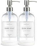 Vine Creations Clear Glass Soap Dispenser, 2 Pack Kitchen Soap Dispenser Set by VineCreations