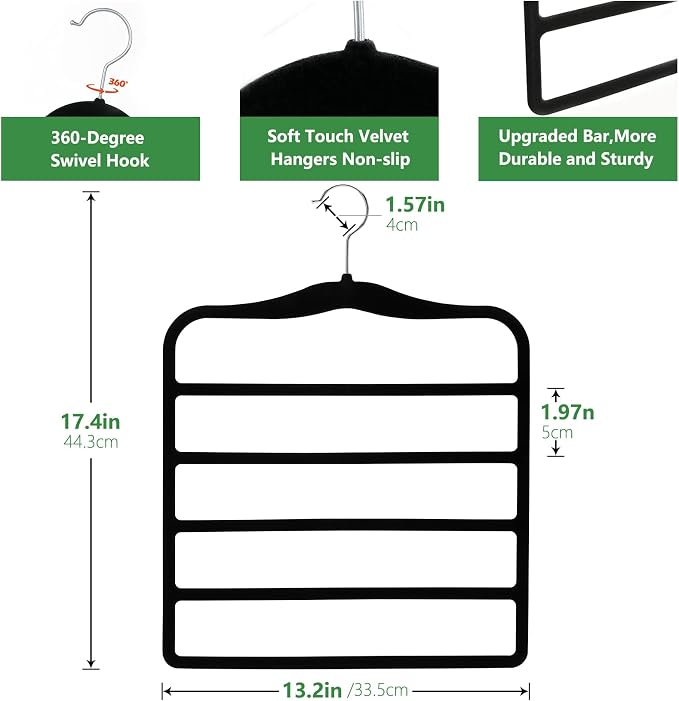 Pants Hangers Space Saving, 5P Scarf Hangers - Image 3