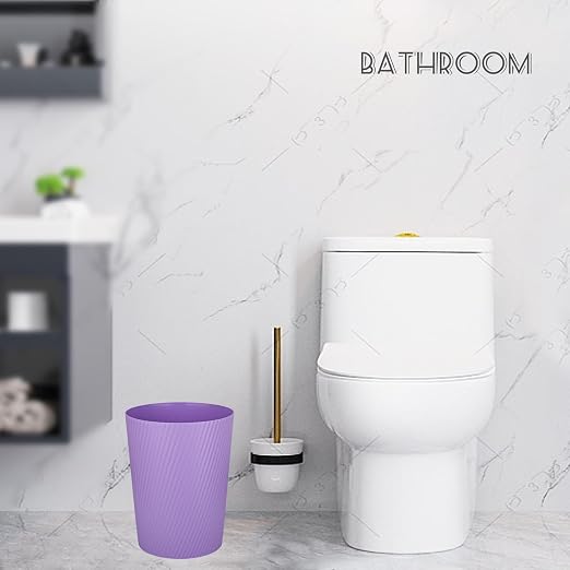 Small Bathroom Trash Can Wastebasket Garbage Can, 1.8 Gallon, Taro Purple | - Image 2