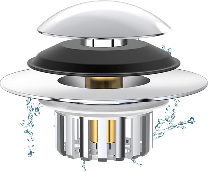 Universal 3 in 1 Bathtub Drain Stopper Bathtub Drain Hair Catcher, Pop-up Tub by MUAIOLAUS