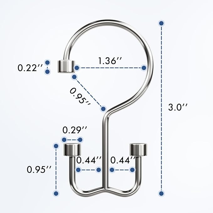 Bathway Shower Curtain Hooks Nickel Shower Curtain Rings - Image 4