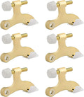 HOMOTEK 6 Pack Hinge Pin Bright Brass Door Stopper, Adjustable Deluxe Heavy by HOMOTEK