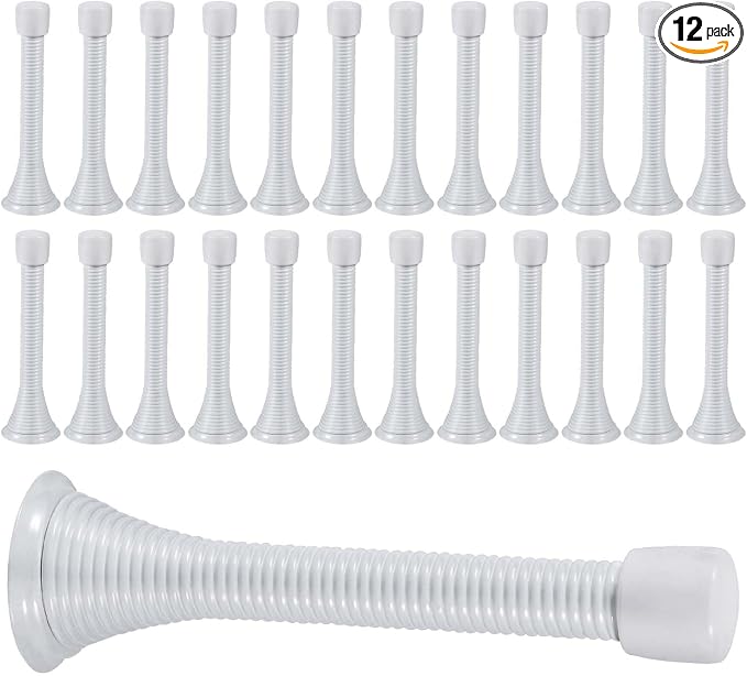 KISEER 24 Pack Spring Door Stops 3 1/4 Inch Flexible Heavy Duty Spring Door by KISEER