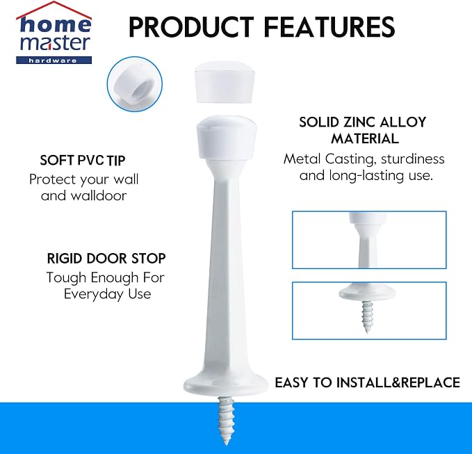 HOME MASTER HARDWARE 3" Heavy Duty Solid Door Stop, 12 Pack, Screw-In - Image 4