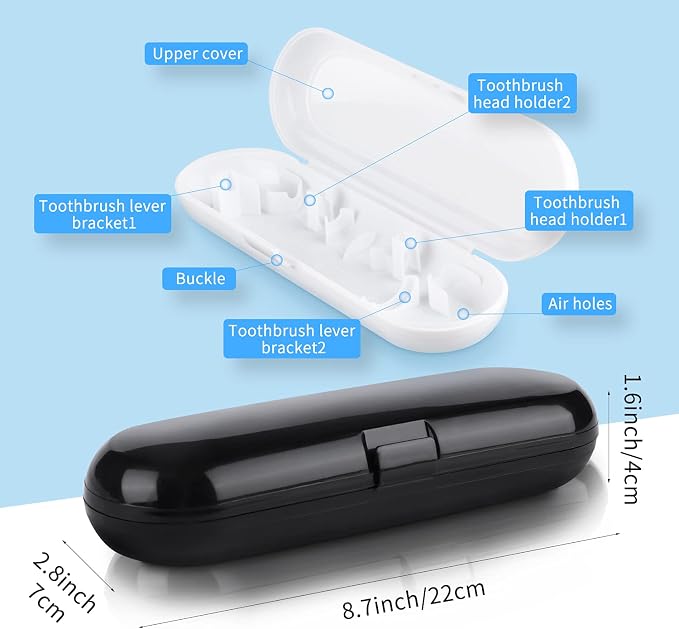 Fowecelt 2 Pack Electric Toothbrush Travel Case - Image 2
