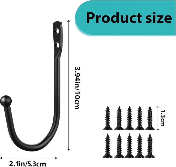 8 Pcs Curtain Tie Backs, Metal Curtain Holdbacks | Wall Mounted, U Shaped - Image 2