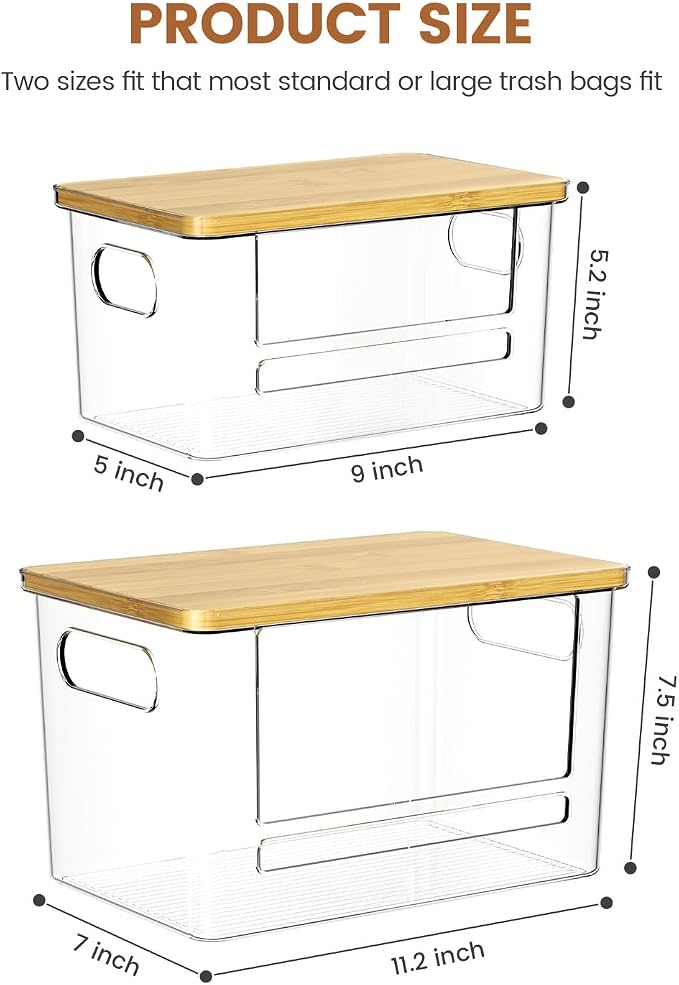 Trash Bag Dispenser 2 Pack, Stackable Trash Bag Holder - Image 7
