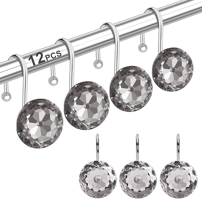 12PCS Shower Curtain Hooks Rings by Yapicoco