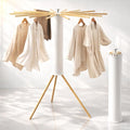 Heavy-Duty Wooden Tripod Clothes Drying Rack, 16 Rods, Large Capacity, 360° by BAZANADI