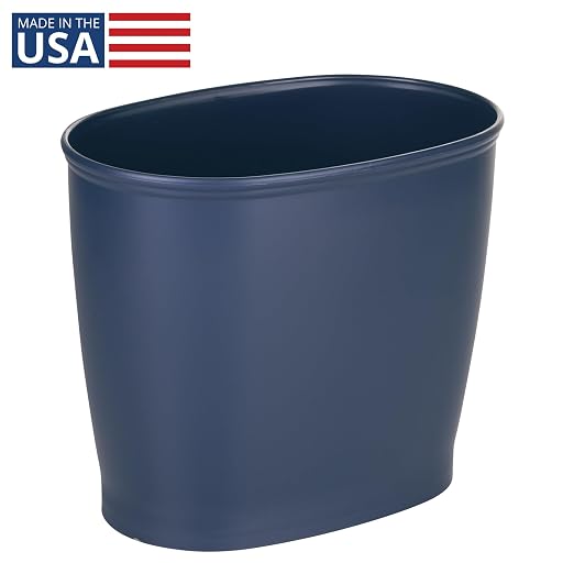 iDesign Slim Plastic Bathroom Trash Can, - Image 2