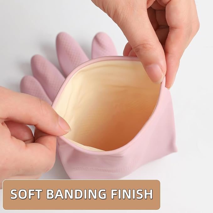 Dishwashing Rubber Gloves Reusable Kitchen Gloves 2Pairs Cleaning Gloves - Image 5