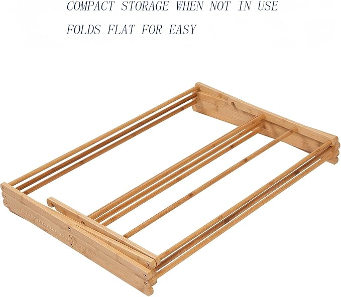 Collapsible Bamboo Drying Rack – Foldable Laundry Drying Stand - Image 6