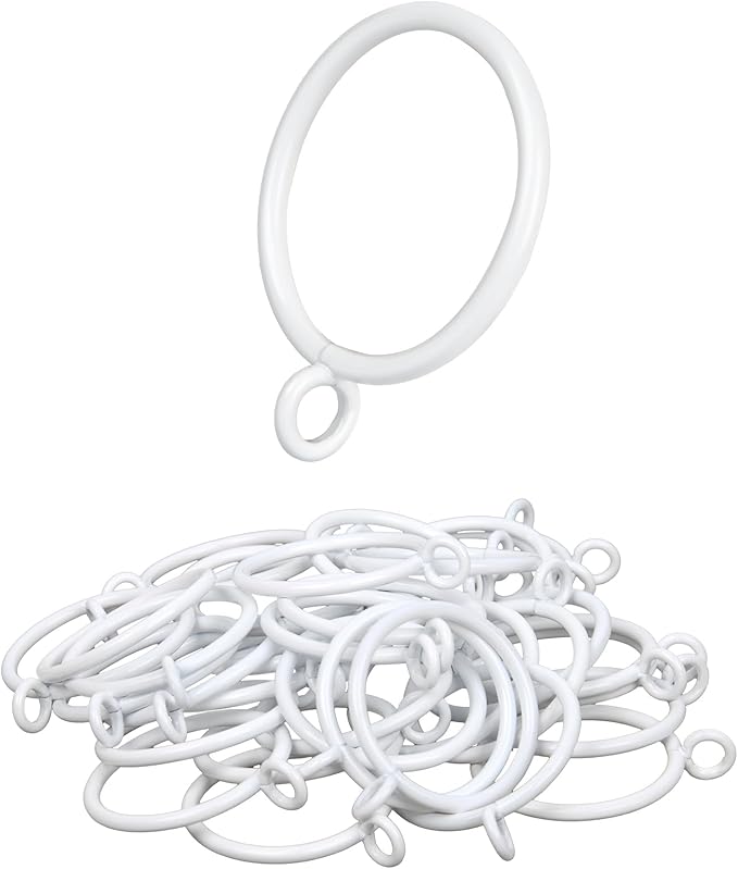 Curtain Rings with Eyelets, 48 Pack Metal Drapery Rings by Unknown