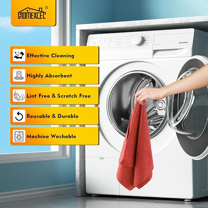 HOMEXCEL Microfiber Cleaning Cloth 100 PK, Towels - Image 7