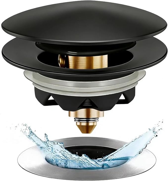 Anlige Bathtub Drain Stopper, Pop Up Tub Stopper and Cover, Bottom by Anlige