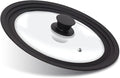 Anaeat Silicone Universal Lid for Pots, Pans and Skillets - Tempered Glass Covered with Heat Resistant Silicone Rim Fits 6", 7" and 8" Diameter Cookware -Easy to Use Replacement Frying Pan Cover