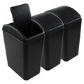 3 Packs Kitchen Trash Can with Lid, Garbage Can Waste Basket for Bathroom Bedroom Living Room, 4.5 Gallon, Black