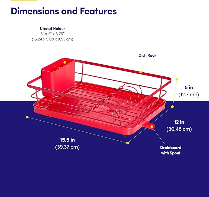 Dish Drying Rack 3 Piece Dish Drainer - Image 2