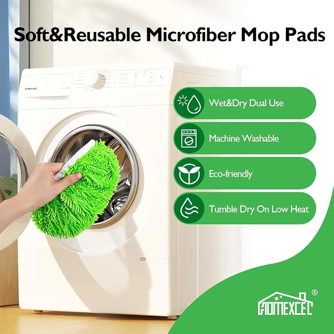 HOMEXCEL Reusable Microfiber Mop Pads Compatible - Image 8