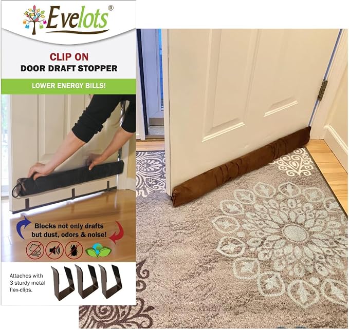Evelots 36-Inch Magnetic Door Draft, Under Door Noise Stopper, Air Blocker | by Evelots