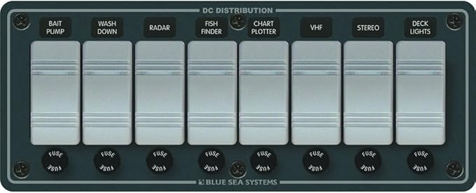 Blue Sea Systems 8261 Contura Water Resistant 12V DC Panel - 8 Position