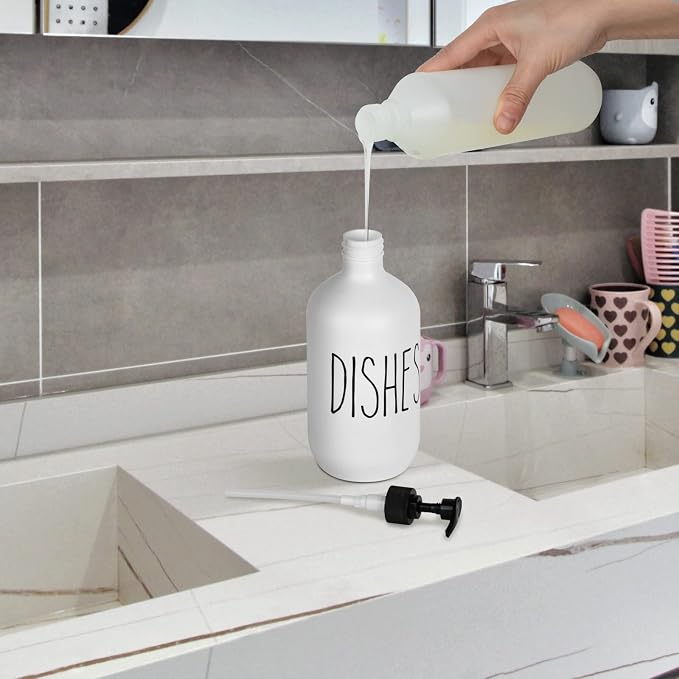 Dish Soap Dispenser 500ml Large Plastic Soap Dispenser Refillable Pump Liquid - Image 4