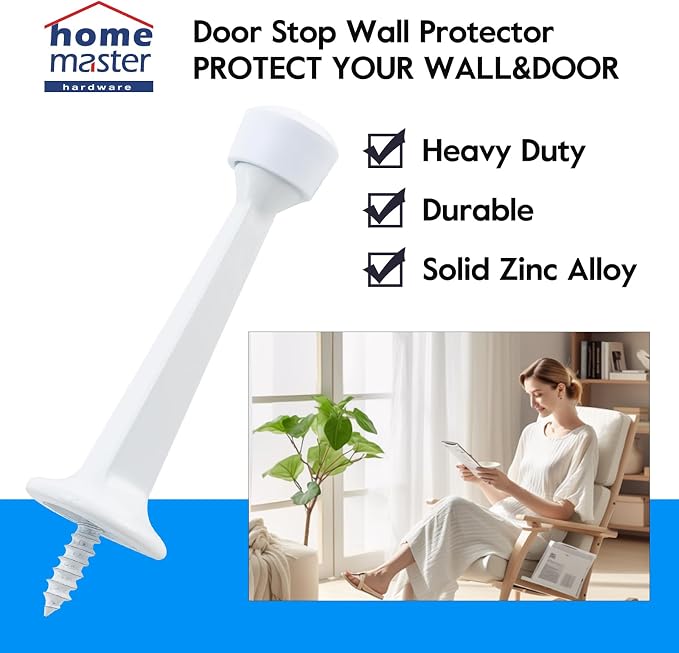HOME MASTER HARDWARE 3" Heavy Duty Solid Door Stop, 12 Pack, Screw-In - Image 2