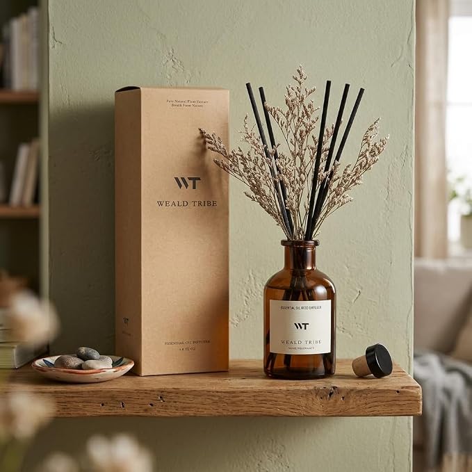 Flower Reed Diffuser Set Vanilla Cinnamon Scent - Image 2