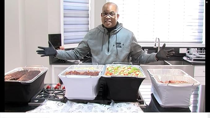 2 Pack Chafer Wind Guard - 'The Original Patented' Chafing Dish Wind Guard - Flame Retardant Sterno Covers - Catering Supplies Buffet Display Accessories for Weddings Events Parties - Creamy White