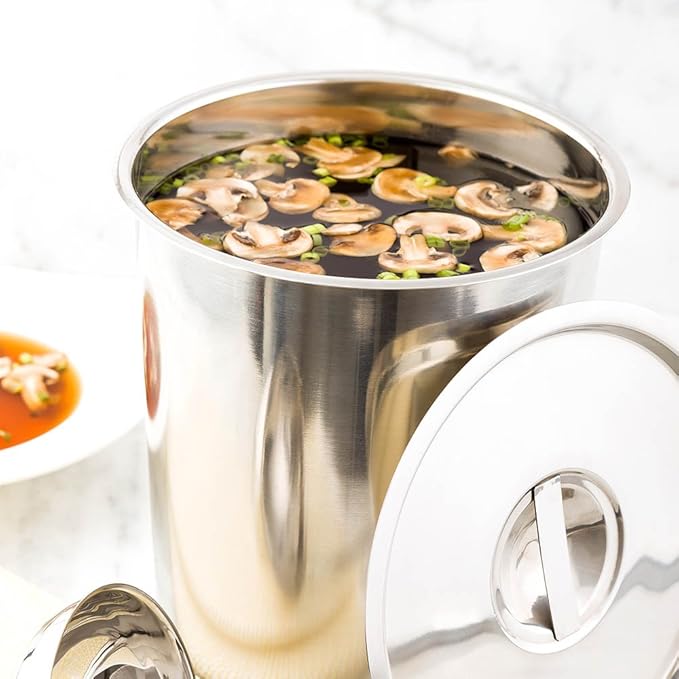 Restaurantware Met Lux 8.25 Quart Bain Marie 1 Corrosion-Resistant Bain Marie Pot - For Hot And Cold Food Serve Or Store Food Stainless Steel Food Pot Lid Sold Separately