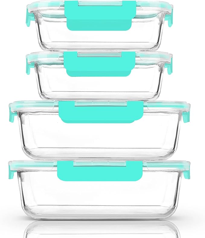 M MCIRCO 80 oz & 36 oz Extra Large Glass Food Storage Containers by MMCIRCO