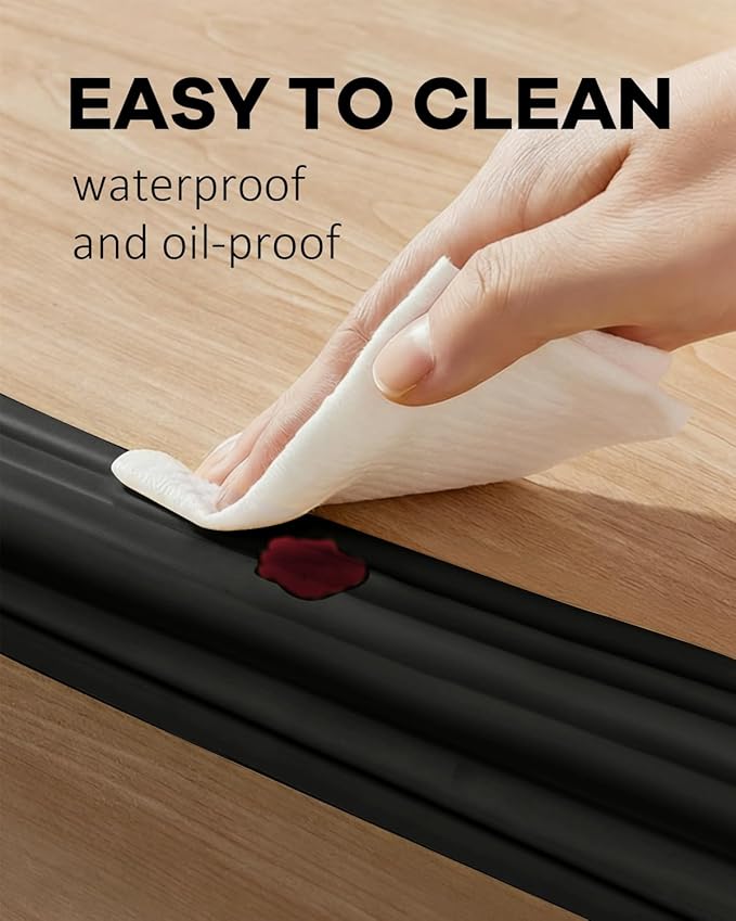 Edge and Corner Guards with Strong Adhesive Extra Thick Baby Proofing Furniture Protector for Table Desk Bed Cabinets Child Safety for Home and Nursery (Black, 6.56 Feet)