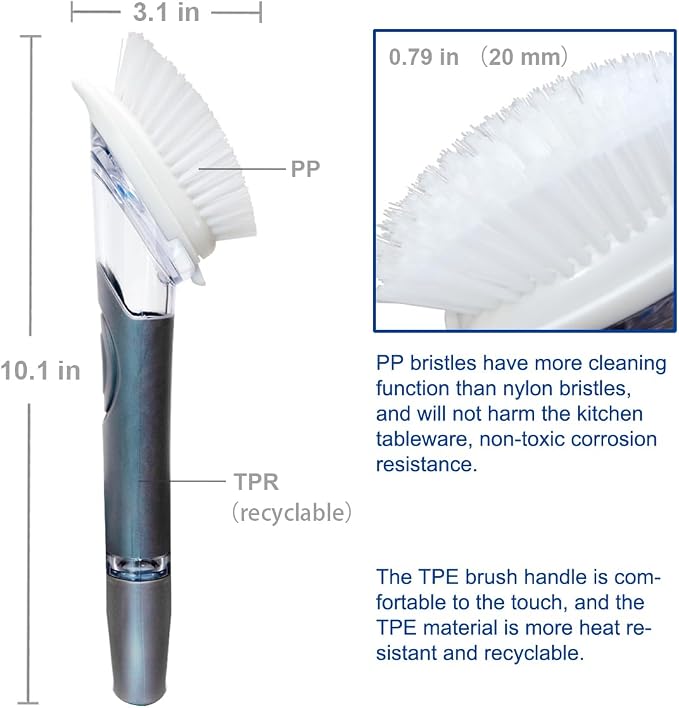 CELOX Soap Dispensing Dish Scrub Brush, Dish Wand - Image 3