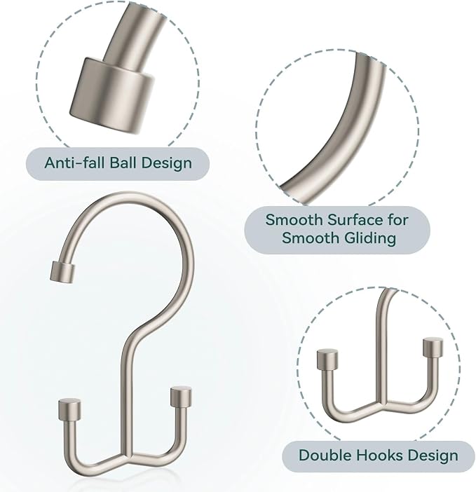 Shower Curtain Hooks, Shower Curtain Rings, Metal Shower Curtain Hangers Rust - Image 4