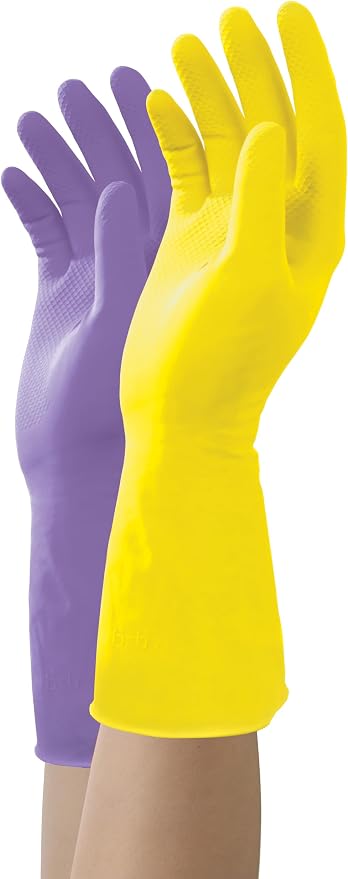 Mr. Clean Large Reusable Latex Gloves, 2 Color, 2 Pairs by MrClean