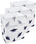 13 Gallon Disposable Pop-Up Trash Cans (3-Pack) with Fitted Bags – Foldable Garbage & Recycling Bins for Parties, Events & Kitchen (Graduation, 17" H x 13.5" W x 10" D)