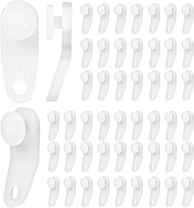 50 Pcs Plastic Curtain Hooks Curtain Roller Curtain Track Gliders White by salbsever