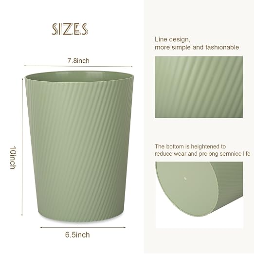 UUJOLY Small Trash Can Wastebasket Garbage Can Container Bins - Image 3