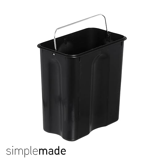 SIMPLEMADE Rectangle Step Trash Can - 5 Liter / 1.3 Gallon - Small with Lid, Stainless Steel for Bathroom | Office | Garbage | Metal Wastebasket (Steel)