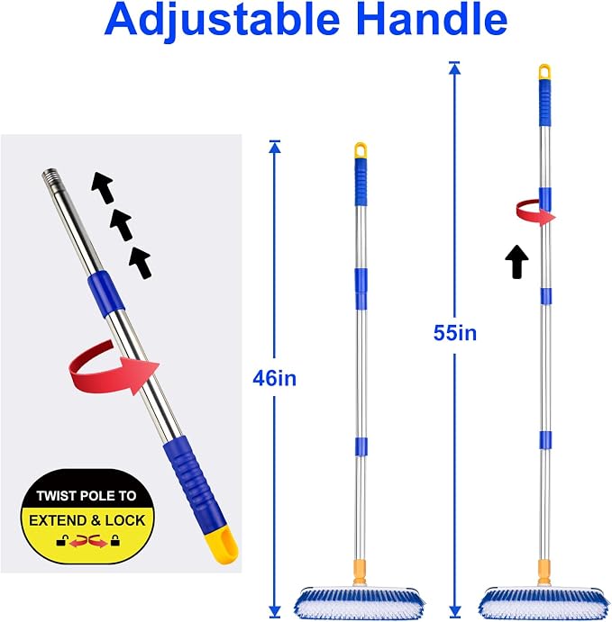 Floor Scrub Brush - 2 in 1 Deck Scrub Brush - Image 2