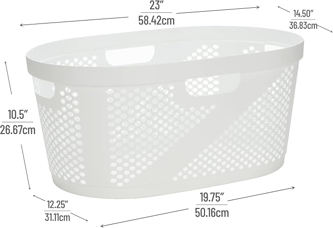 Mind Reader 40L Ventilated Laundry Baskets, Lightweight Clothes Hamper - Image 3
