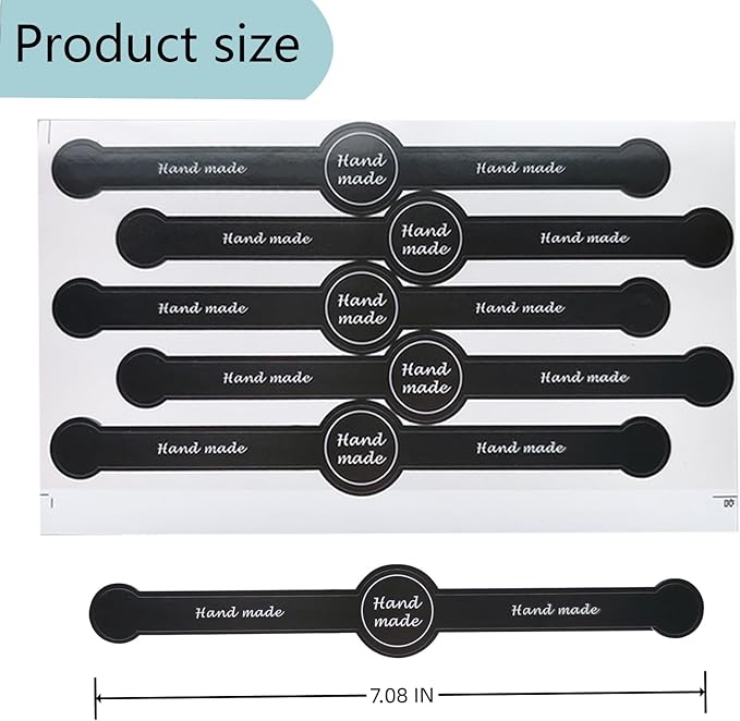 Tamper Evident Labels for Food Packaging 200PCS, 7.1"x1" Security Seals Stickers for Bakery, Candy, Artisan Crafts (Black)
