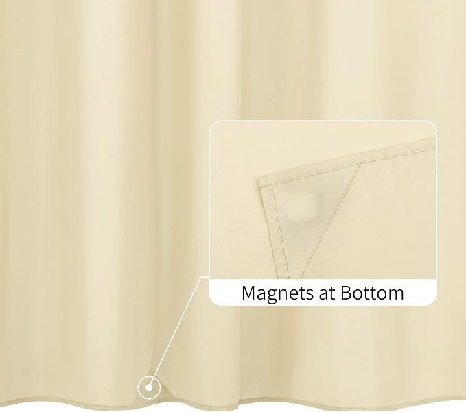 ALYVIA SPRING 54x78 Stall Waterproof Fabric Shower Curtain or Liner Cream - Image 2